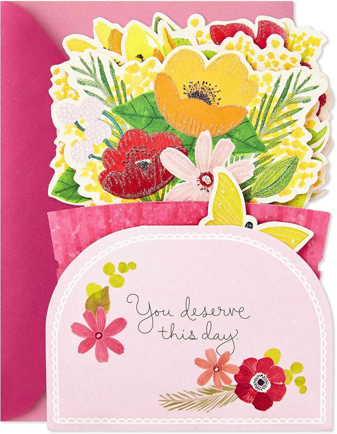 Paper Wonder Mothers Day Pop up Card (Flower Bouquet, You Deserve This Day)