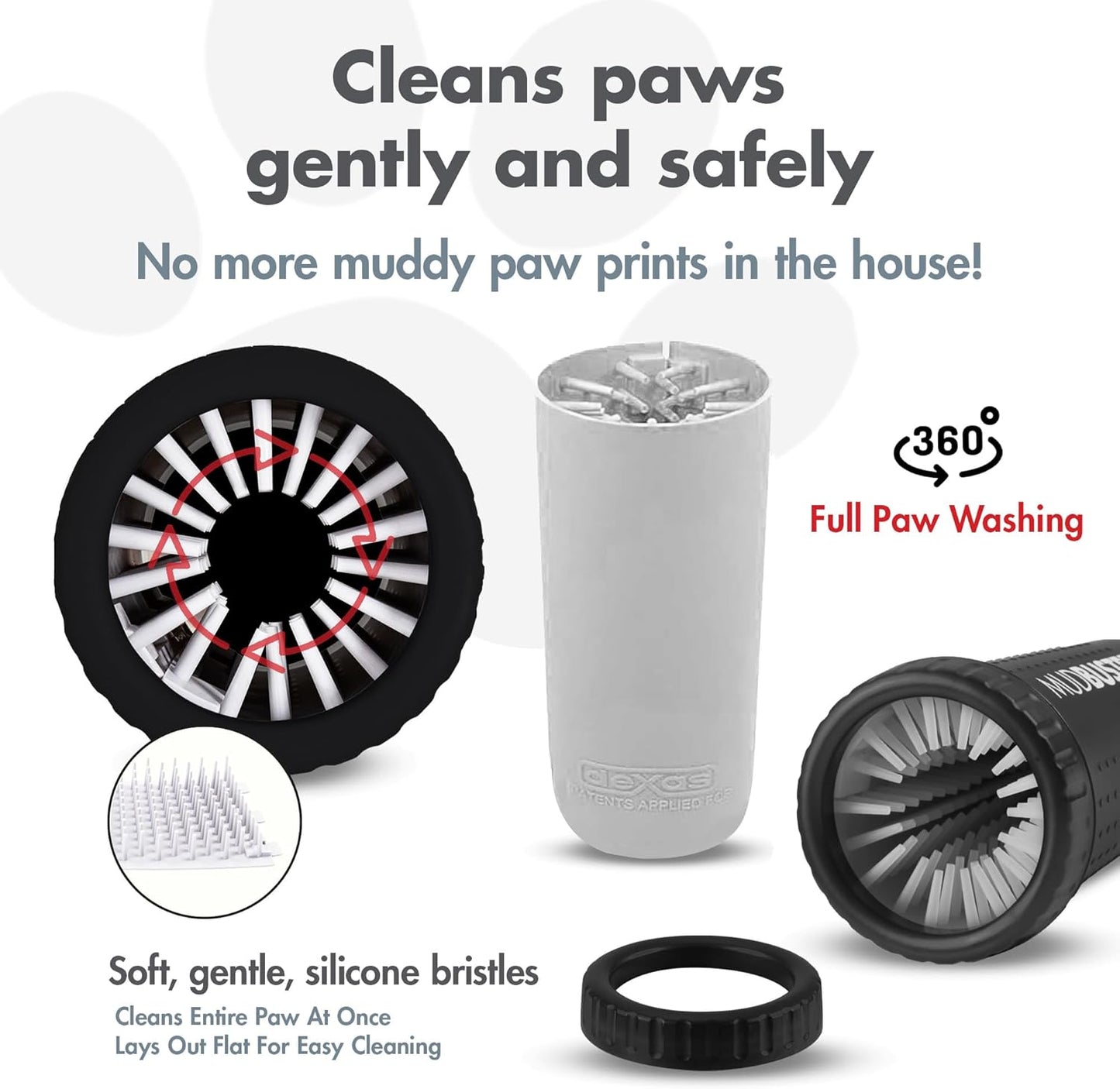 Medium Dog Paw Cleaner, Matte Black - Premium Quality Pet Supplies and Dog Accessories - Easy to Use and Clean Mudbuster for Dogs - Patented Product - BPA Free