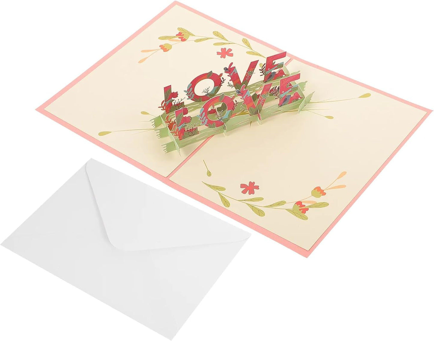 Pop-Up Love Card Pink10.2 X 7" (Folded 5.1" X 7") Love Greeting Card 3D Pop-Up Cards for Valentine'S Day, Anniversary, Mother'S Day, Happy Birthday