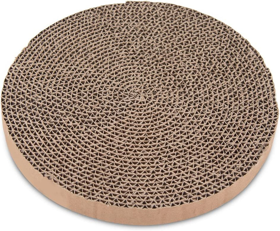 Scratch and Spin Cat Scratcher Replacement Pads for Active Play, Natural Recycled Corrugated Cardboard, Supports Pet Behaviors, Relieves Stress - 5 Count