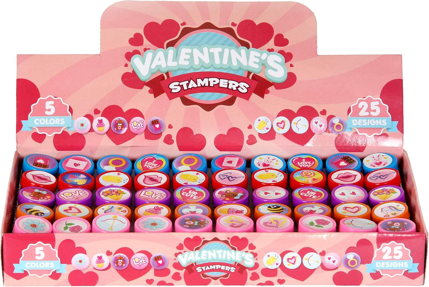 50 Pcs Valentines Day Arts and Crafts Stamper for Kids, Stamps for Valentine’S Day Classroom Exchanging Gifts, Novelty Party Favor, Classroom Holiday Reward Prizes