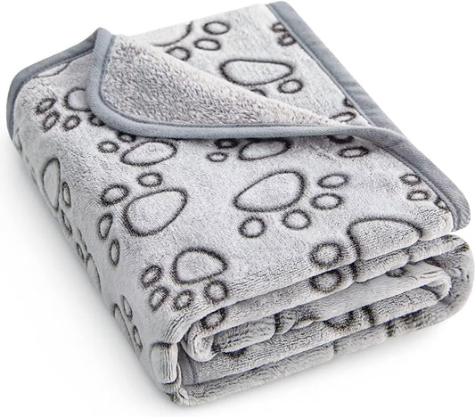 ® Premium Soft Dog Blanket Washable, 40"X32" Cat Blanket for Indoor Cats Large Medium Small Dog Gifts Puppy Essentials (Grey)