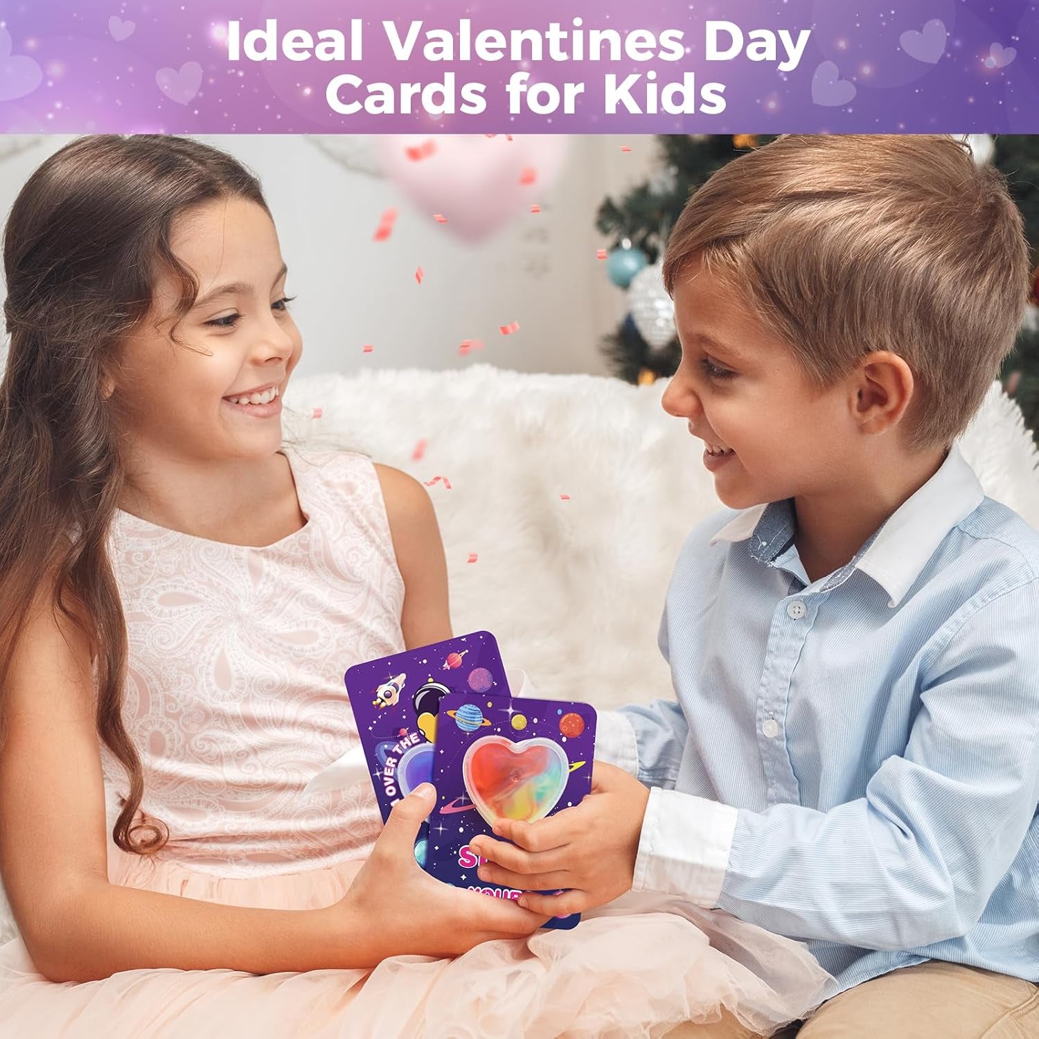 28PCS Kids Valentines Day Cards for Kids Classroom School Exchange, Valentines Cards with Slime Bulk, Valentine Cards Gifts for Kids Classroom School, Valentines Day Gifts for Kids