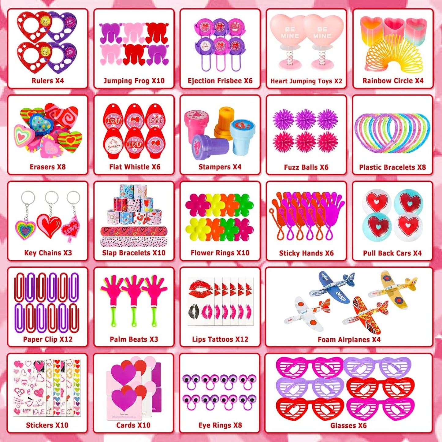 156 Pcs Valentine Day Gifts for Kids Assortment Toys for School Classmates Exchange Party Supplies Favors Valentines Cards Stamper Stickers Boys Girls Classroom Prizes Rewards Party Favors