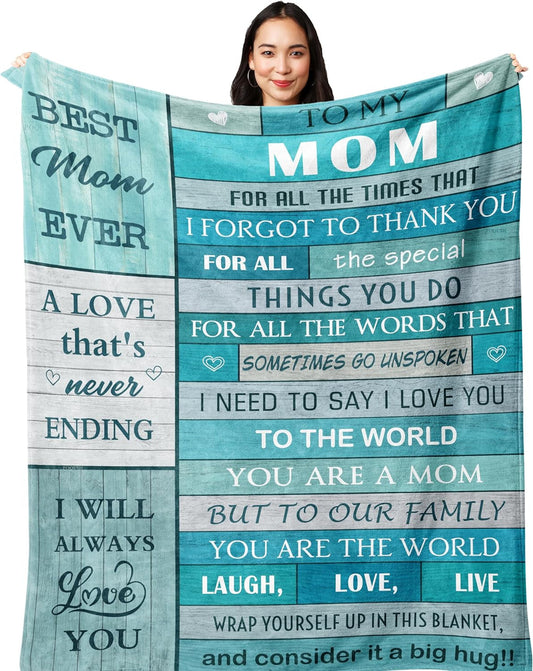 Valentines Day for Mom,Mom Gifts,Birthday Gifts for Mom,Mom Birthday Gifts,Mom Gift from Daughter Son, Best Mom Gifts for Valentine'S Day/Mothers Day,Mom Blanket 60”X50”