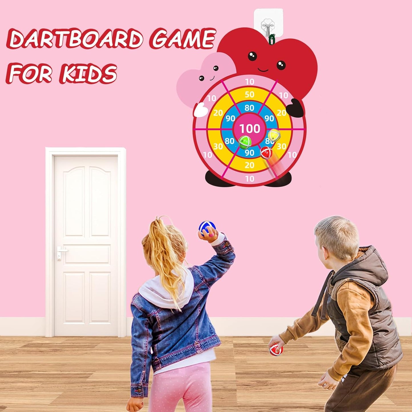 Valentines Day Gifts for Kids - 30” Large Dartboard Game - Valentine Gift Toys Exchange for Boys Girls Toddlers Classroom School Party Favor Supplies Decorations