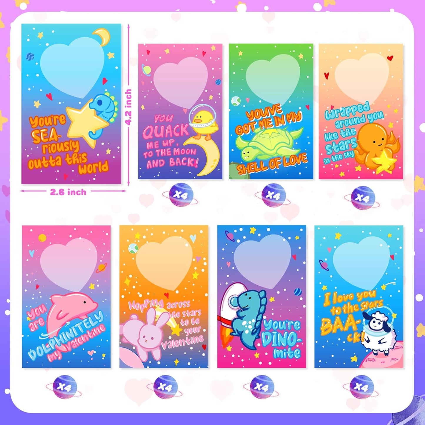 Valentines Day Gifts for Kids, 32 Pack Valentines Cards for Kids Classroom with Kawaii Squishy Toys Glow in the Dark, Valentine Exchange Gift for Boys Girls Toddlers School Class Game Prizes