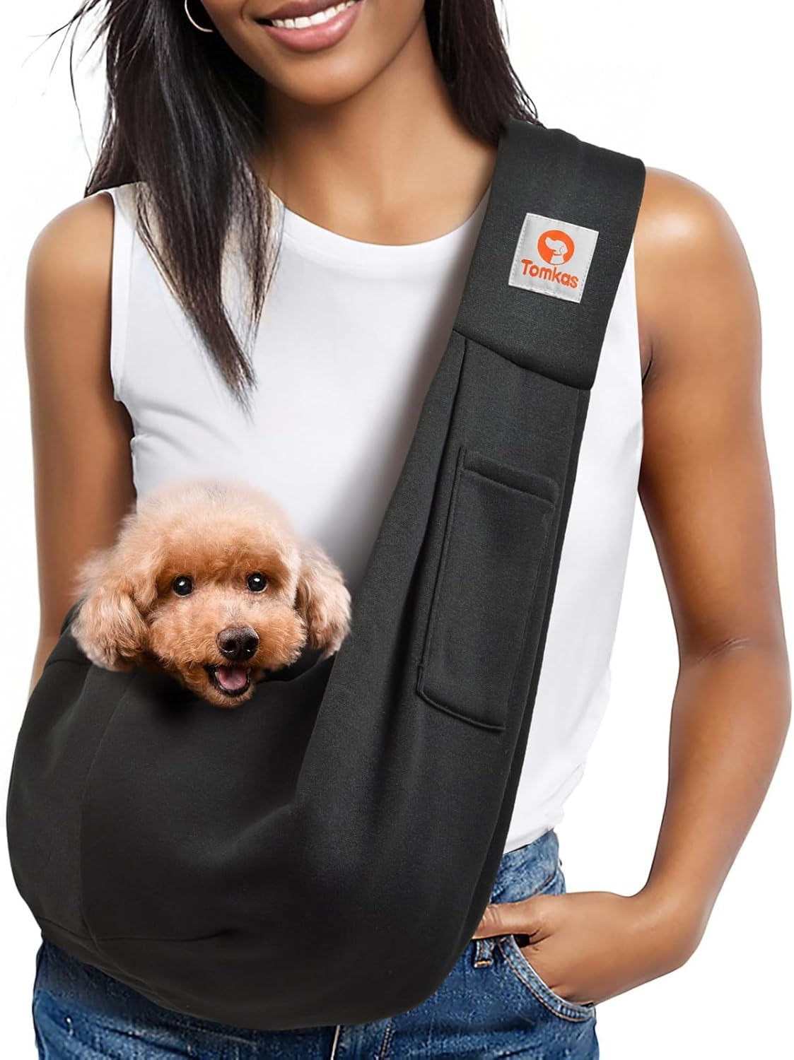 Small Dog Sling Carrier - Classic Pocket & Classic Strap & Classic Pocket - for 3-10 Lbs Pets(Red)