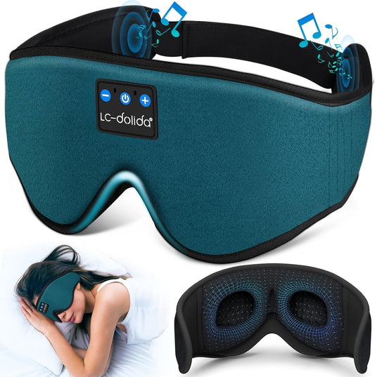 Sleep Mask with Bluetooth Headphones, Sleep Headphones Bluetooth Sleep Mask 3D Sleeping Headphones for Side Sleepers Best Gift and Travel Essential (Blue)