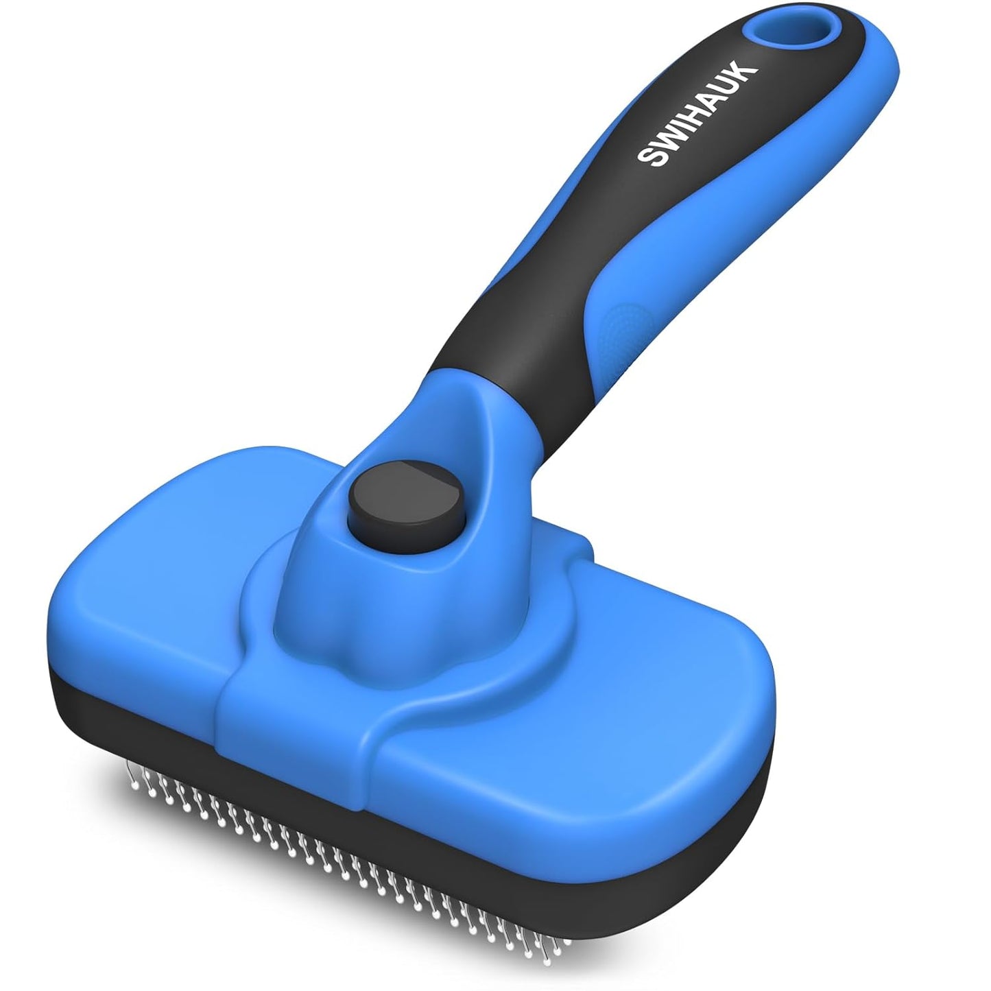 Self Cleaning Slicker Brush - Skin Friendly Deshedding Grooming Tool for Dogs & Cats, Suitable for Shedding & Haired Pets, with Pet Supplies Accessories, Blue