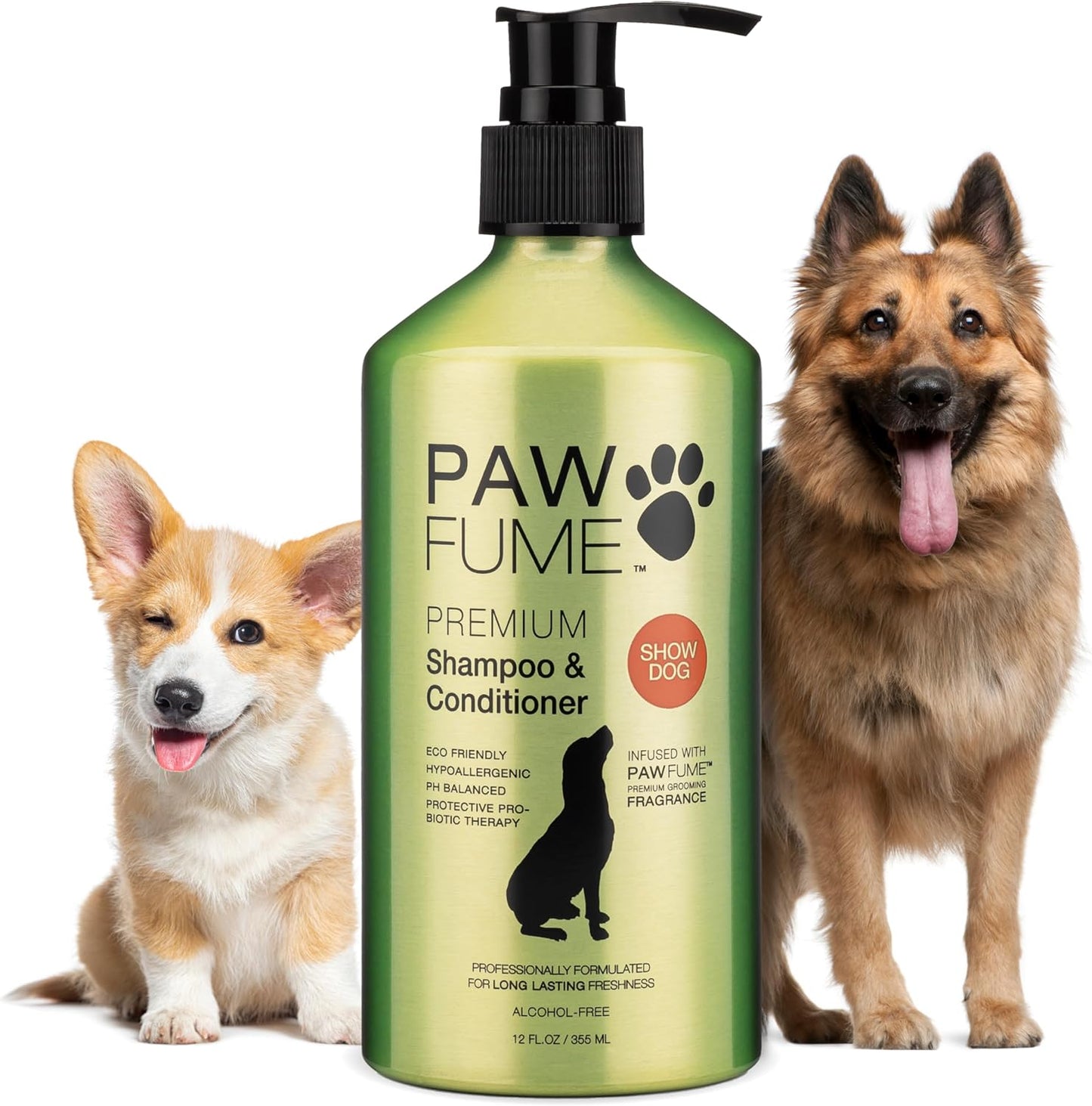 Pawfume Dog Shampoo and Conditioner – Hypoallergenic Dog Shampoo for Smelly Dogs – Best Dog Shampoos & Conditioners – Probiotic Pet Shampoo for Dogs – Best Dog Shampoo for Puppies (Show Dog)