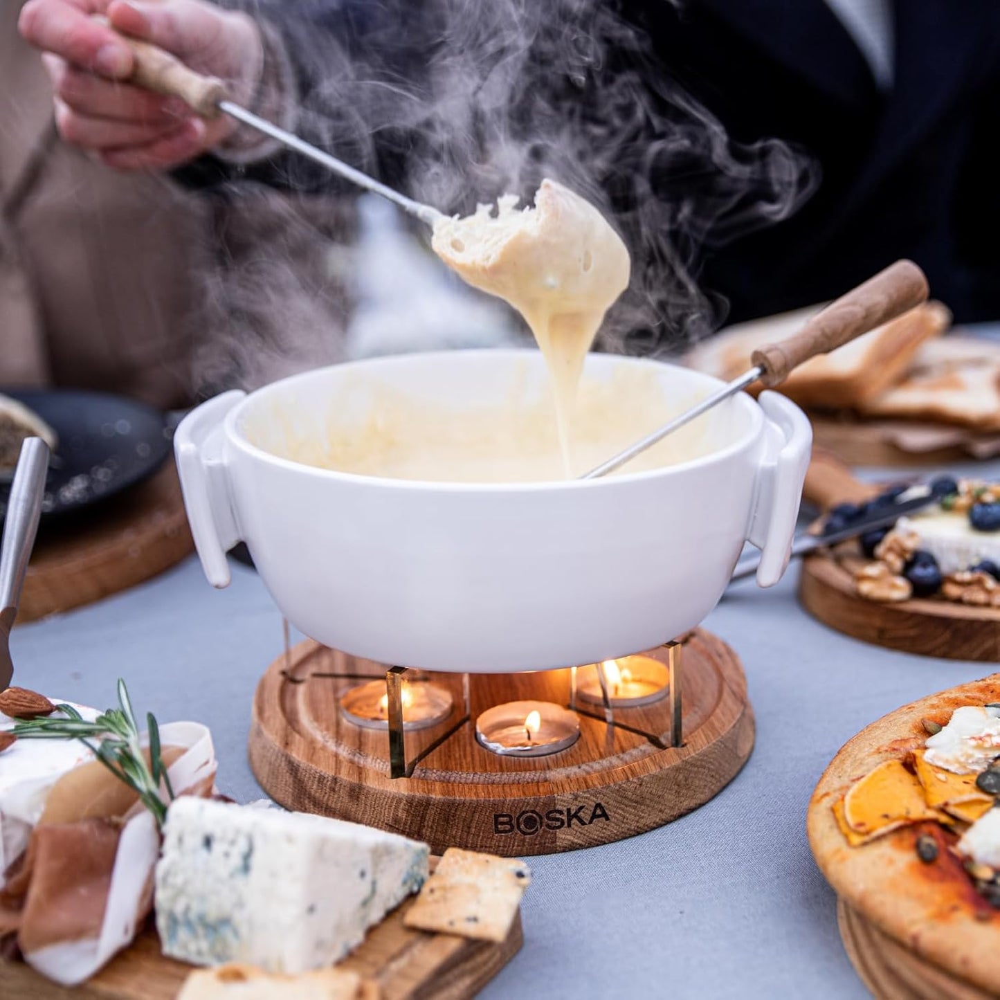 Twinkle Cheese Fondue Pot - Great for Meat, Chocolate, and Cheese Snack - Serve 4 Persons Wedding Registry Items Kitchen Gifts for Family Housewarming - Use with Fondue Sticks