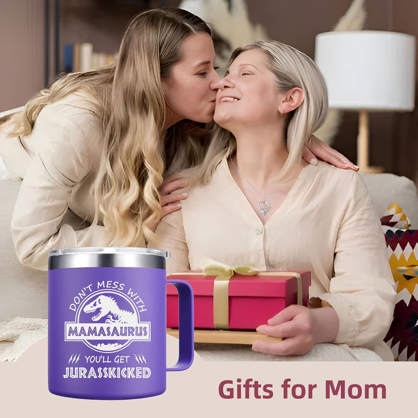 Christmas Gifts for Mom - Don'T Mess with Mamasaurus You'Ll Get Jurasskicked Coffee Mug - Gifts for Mom from Daughter, Son - Birthday Gifts for Mom, Mother - Mom Birthday Gifts (14Oz,Purple)