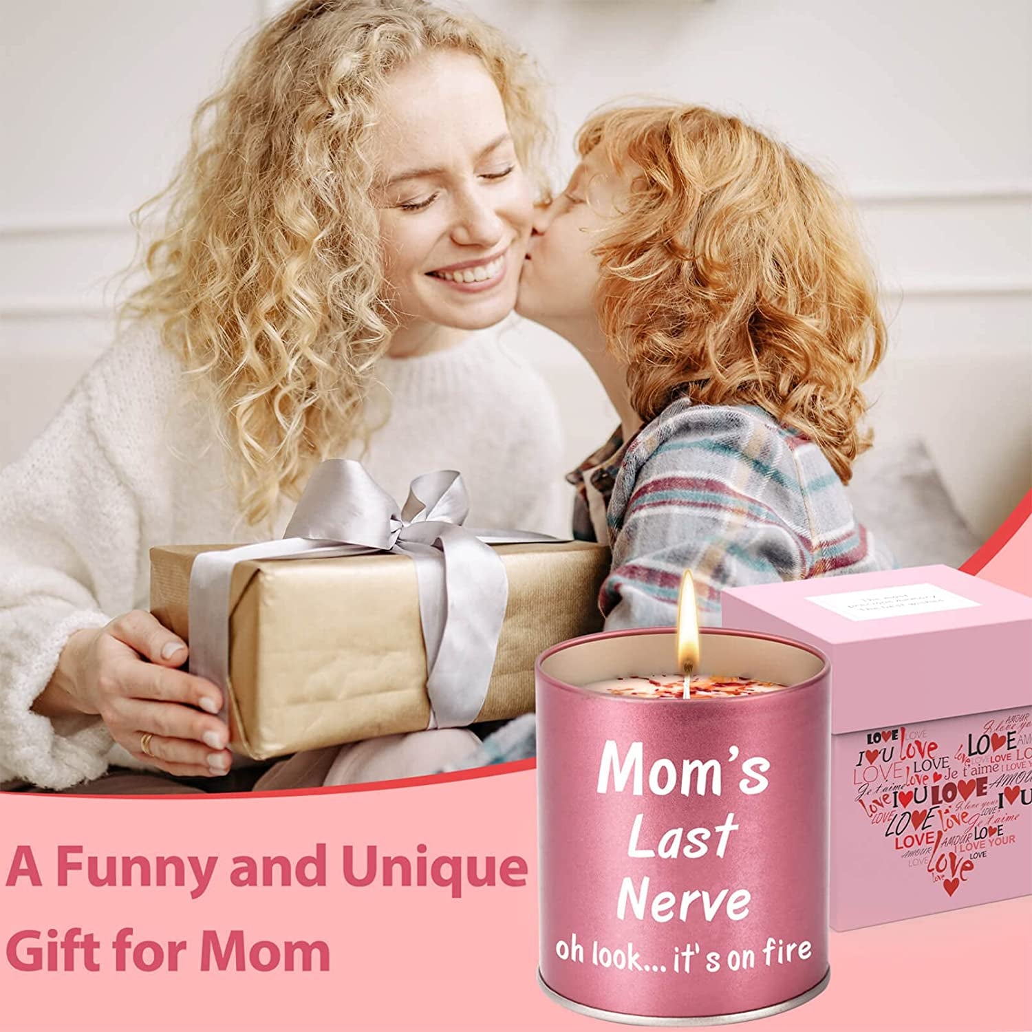 Mothers Day Gifts for Mom Gifts from Daughter Son Kids Gifts Ideas Mom Birthday Gifts Stocking Stuffers Christmas Presents for Mom Great Funny Mom Gifts for Mom, 9Oz Scented Candles