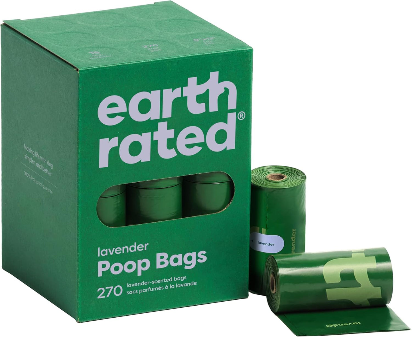 Poop Bags for Dogs, Guaranteed Leak Proof and Extra Thick Waste Bag Refill Rolls, Lavender Scented, 270 Count