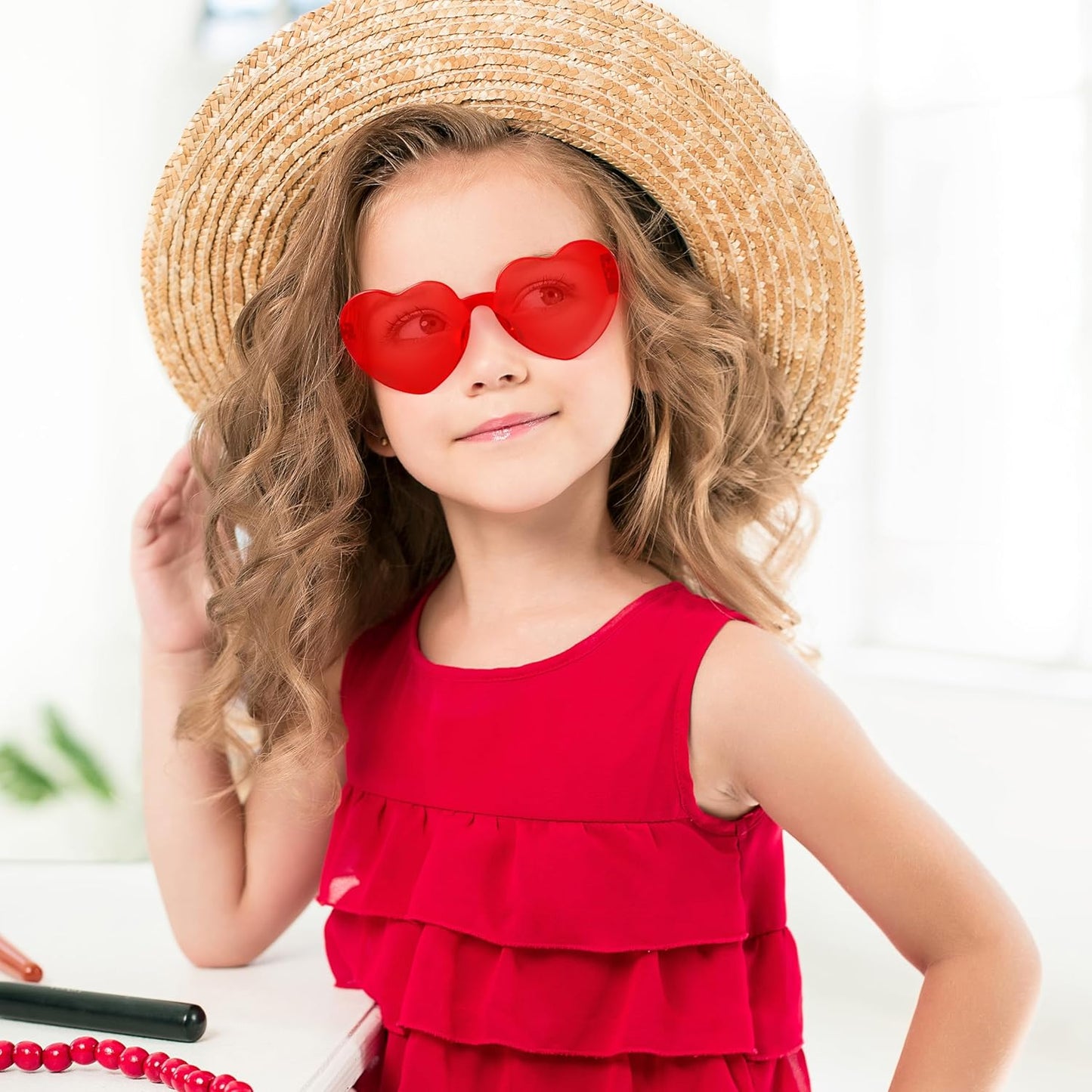 28 Packs Valentine'S Day Heart Shaped Sunglasses with Cards, Classroom Exchange Gift for Kids, Classroom Holiday Prizes, Stylish Eyewear in Vibrant Colors, Heart Shaped Glasses Party Favors