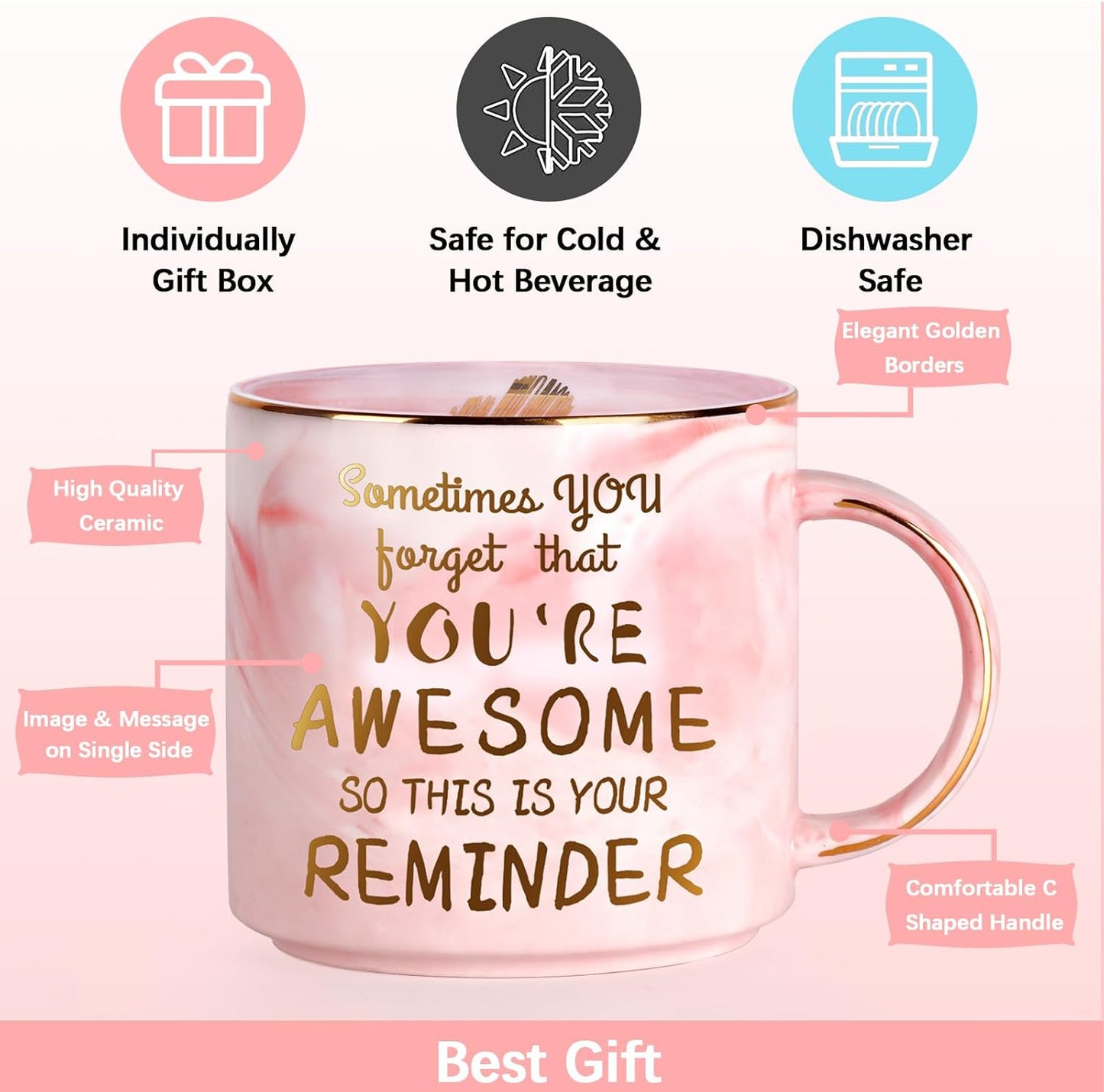 Thank You Gifts for Women,12Oz Funny Coffee Mug Gifts for Mom Grandma Sisters Wife Teacher,Birthday Gifts for Women,Thoughtful Friendship Graduation Gifts for Her Best Friends Girlfriend Besties BFF