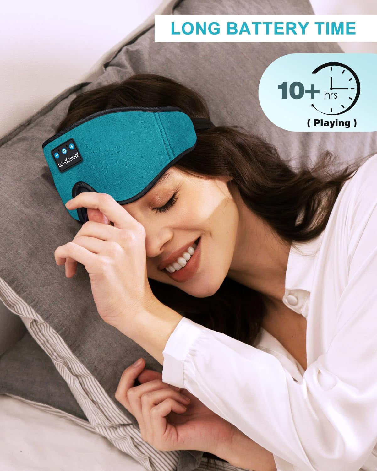 Sleep Mask with Bluetooth Headphones, Sleep Headphones Bluetooth Sleep Mask 3D Sleeping Headphones for Side Sleepers Best Gift and Travel Essential (Blue)