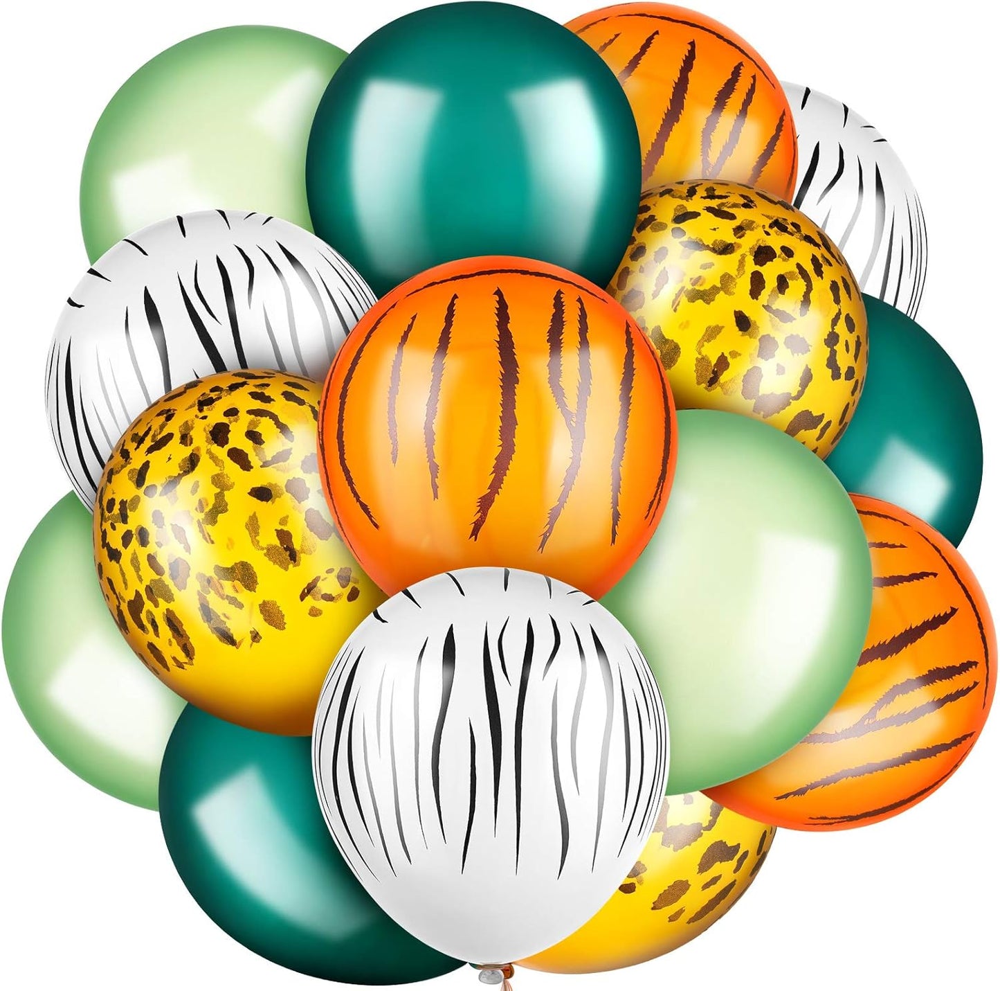 24 Pieces Jungle Balloons 12 Inch Jungle Safari Balloons Animal Print Balloons Jungle Safari Theme Party Decorations Jungle Theme Party Supplies (Fresh Color,Animal Print Style)