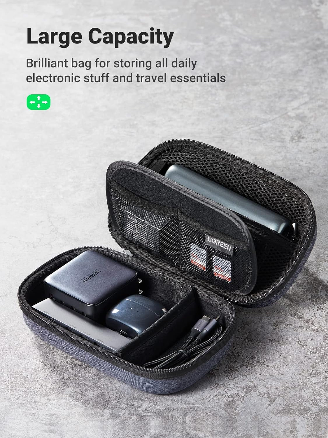 Storage Bag Electronic Accessories Pouch Cable Waterproof Bag Travel Protection Shockproof Organizer for USB Flash Drive Charger External Battery Memory Card