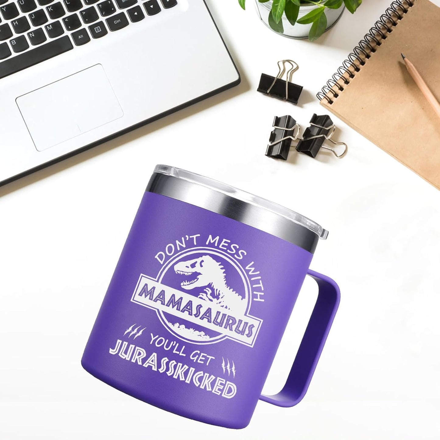 Christmas Gifts for Mom - Don'T Mess with Mamasaurus You'Ll Get Jurasskicked Coffee Mug - Gifts for Mom from Daughter, Son - Birthday Gifts for Mom, Mother - Mom Birthday Gifts (14Oz,Purple)