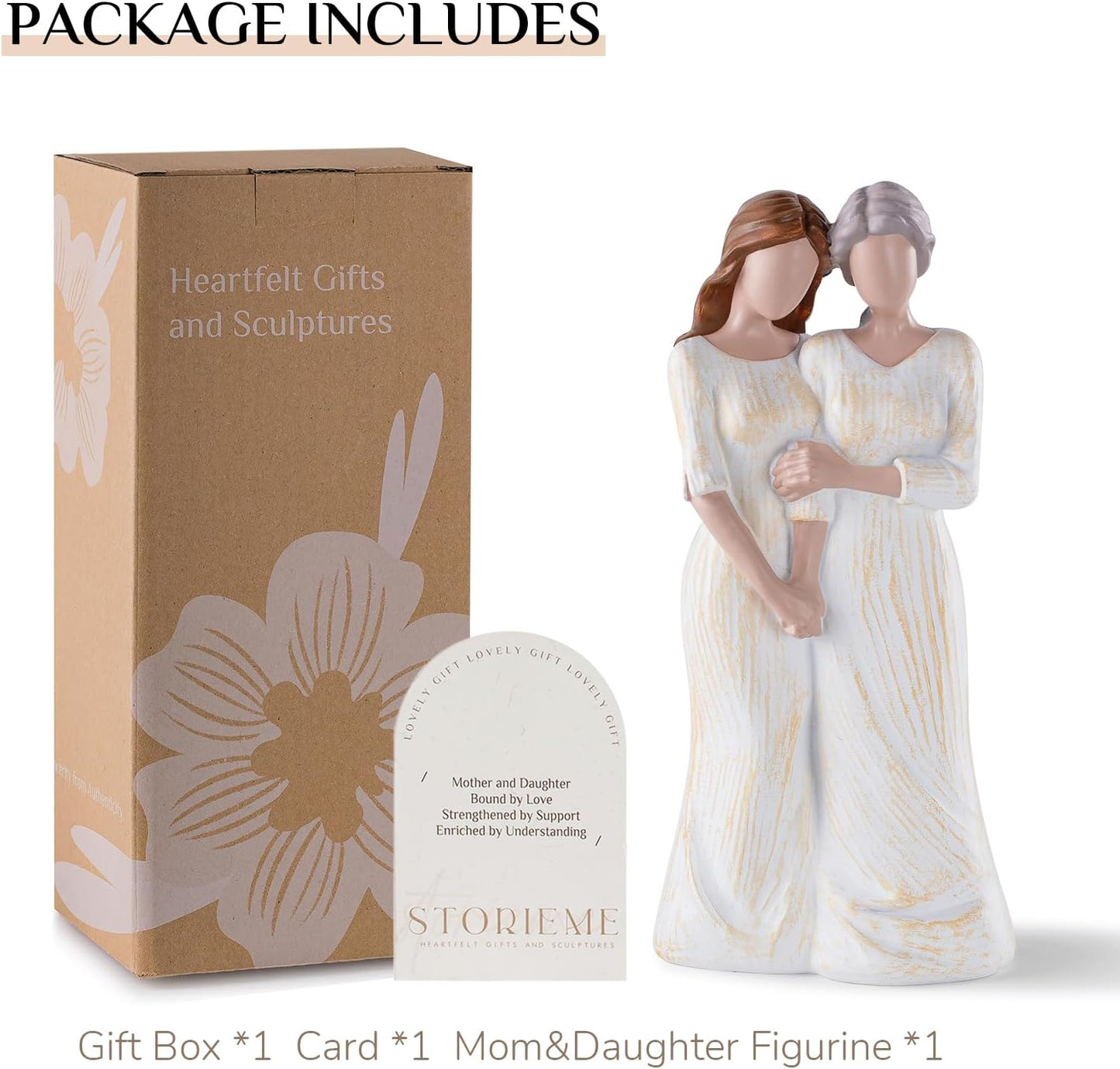 Gifts for Mom from Daughter: Unique Birthday Gift for Mom Daughter Gifts from Mom Mother Daughter Statue, off White