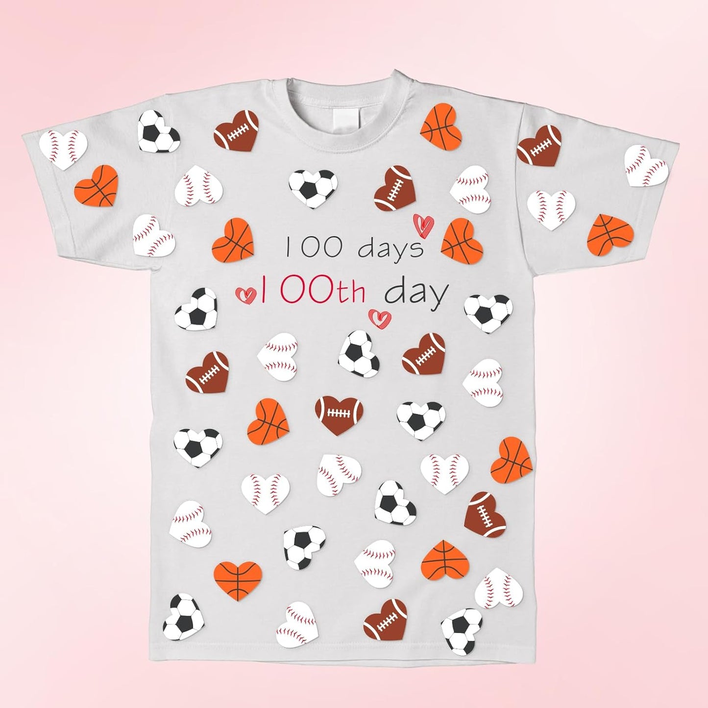 Valentines Day Gifts for Kids, 800Pcs Valentines Heart Stickers for Kids Valentines Cards with Sport Heart Shape Stickers for Boys Girls Teens, 100Th Day of Shirt Project