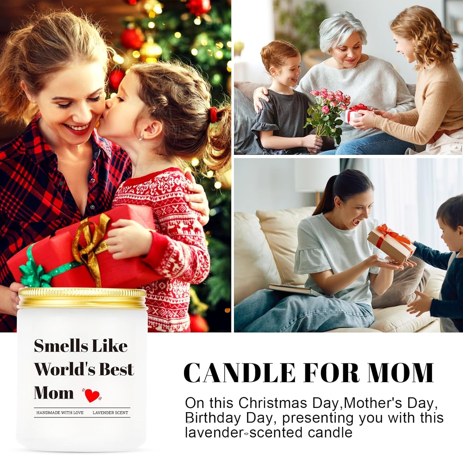 Gifts for Mom from Daughter Son - Funny Christmas & Thanksgiving Day & Mothers Day Gifts Ideas for Mom-Best Mom Gifts Unique Birthday Gifts for Mom-New Mom Gifts for Women-Lavender Candles (7Oz)