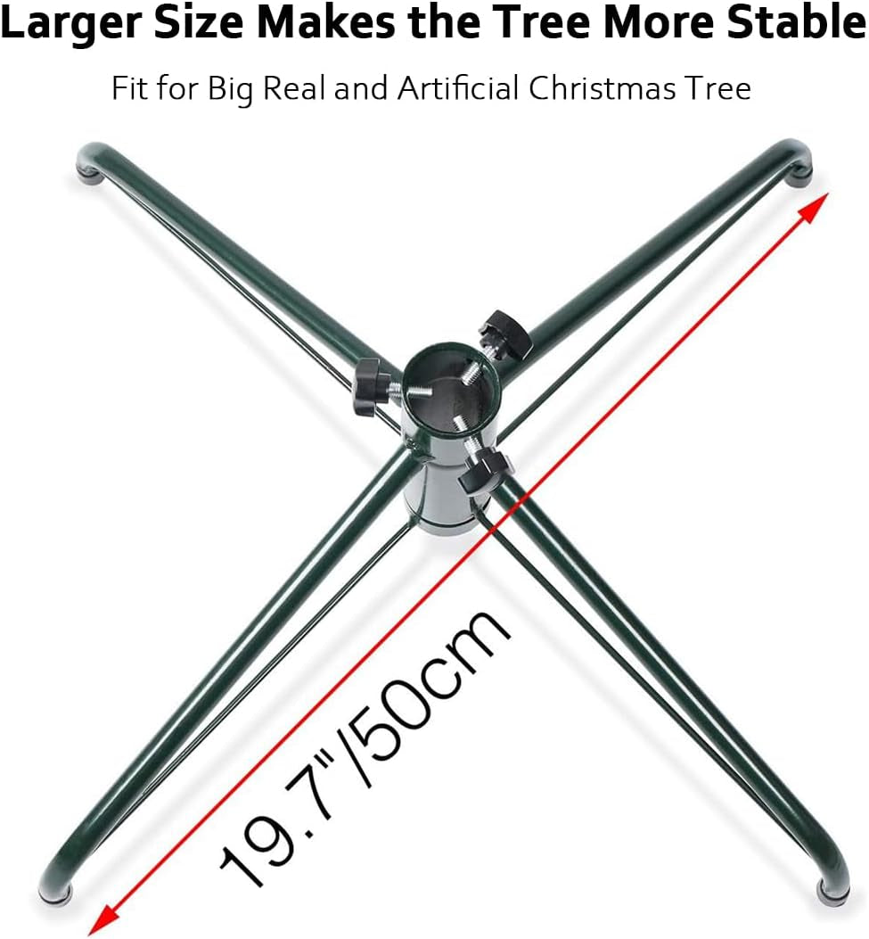 Christmas Tree Stand 19.7 Inches Iron Metal Bracket Rubber Pad with Thumb Screw (50Cm)