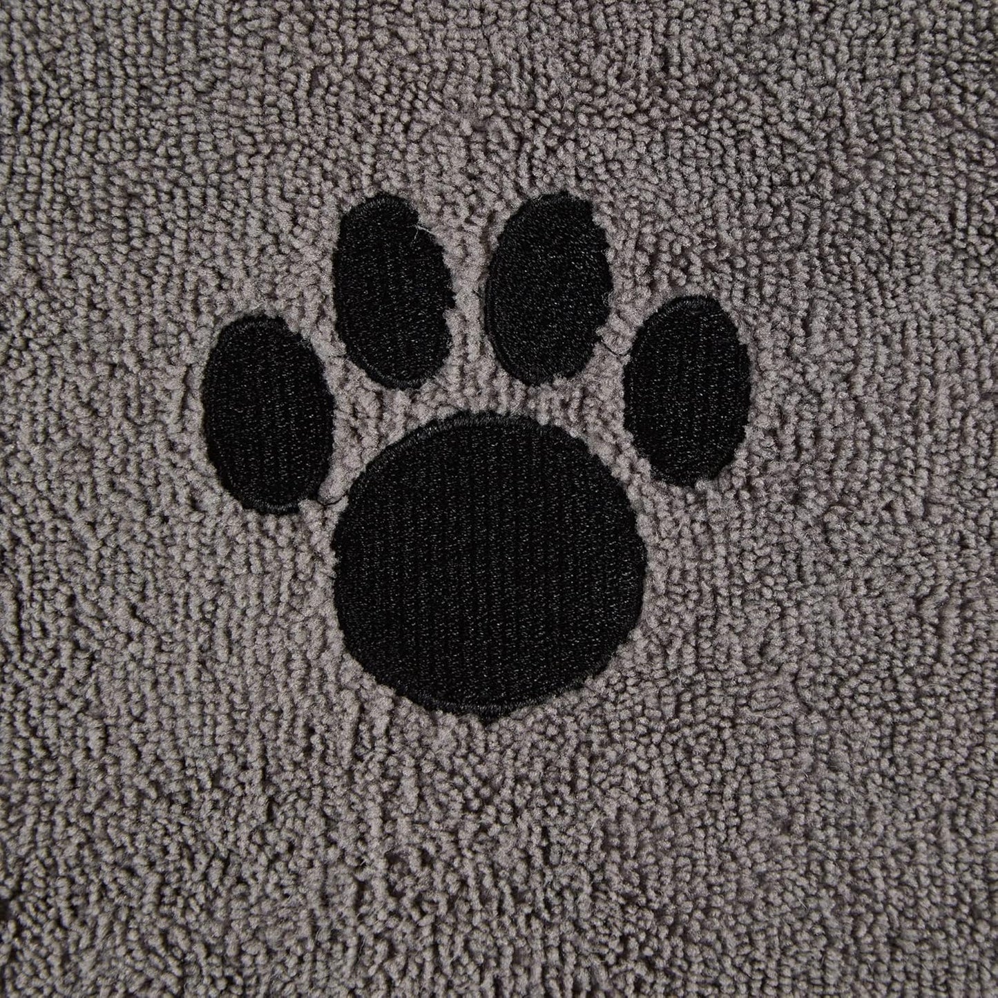 Pet Grooming Towel Collection Absorbent Microfiber X-Large, 41X23.5", Embroidered Gray