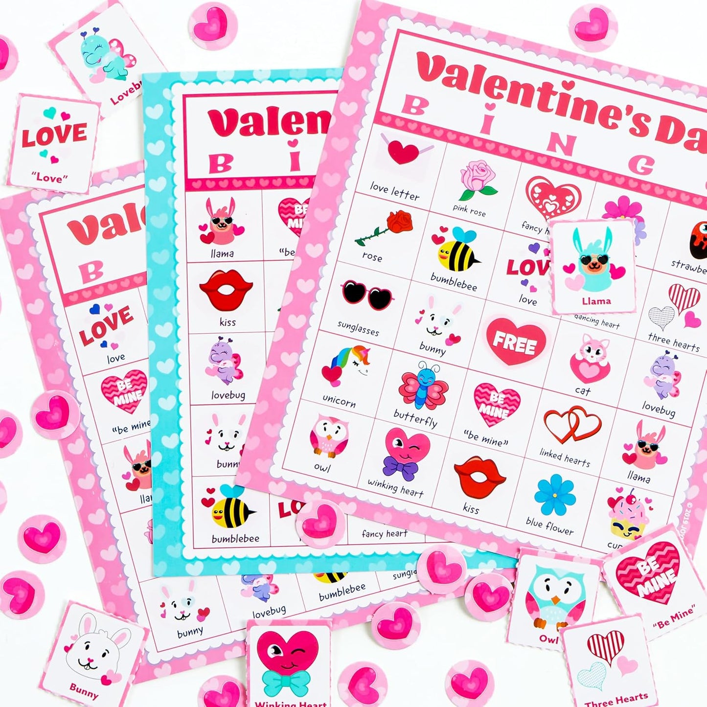 36 Players Valentines Day Bingo Cards (5X5) for Kids School Classroom Exchange Gift Rewards, Fun Party Games, Indoor Family Activities