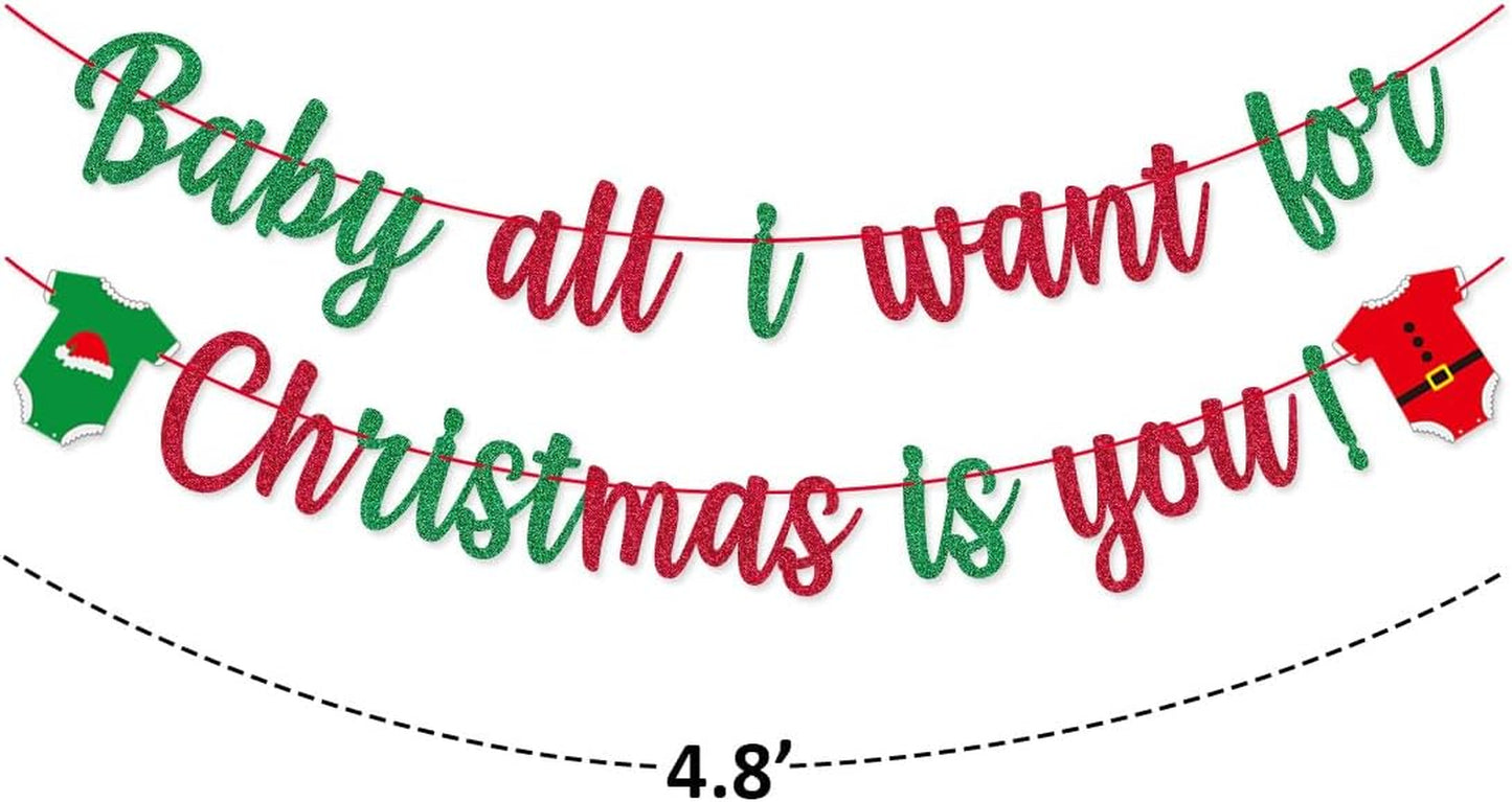 Baby All I Want for Christmas Is You Banner for Christmas Baby Shower Winter Baby Shower Decorations