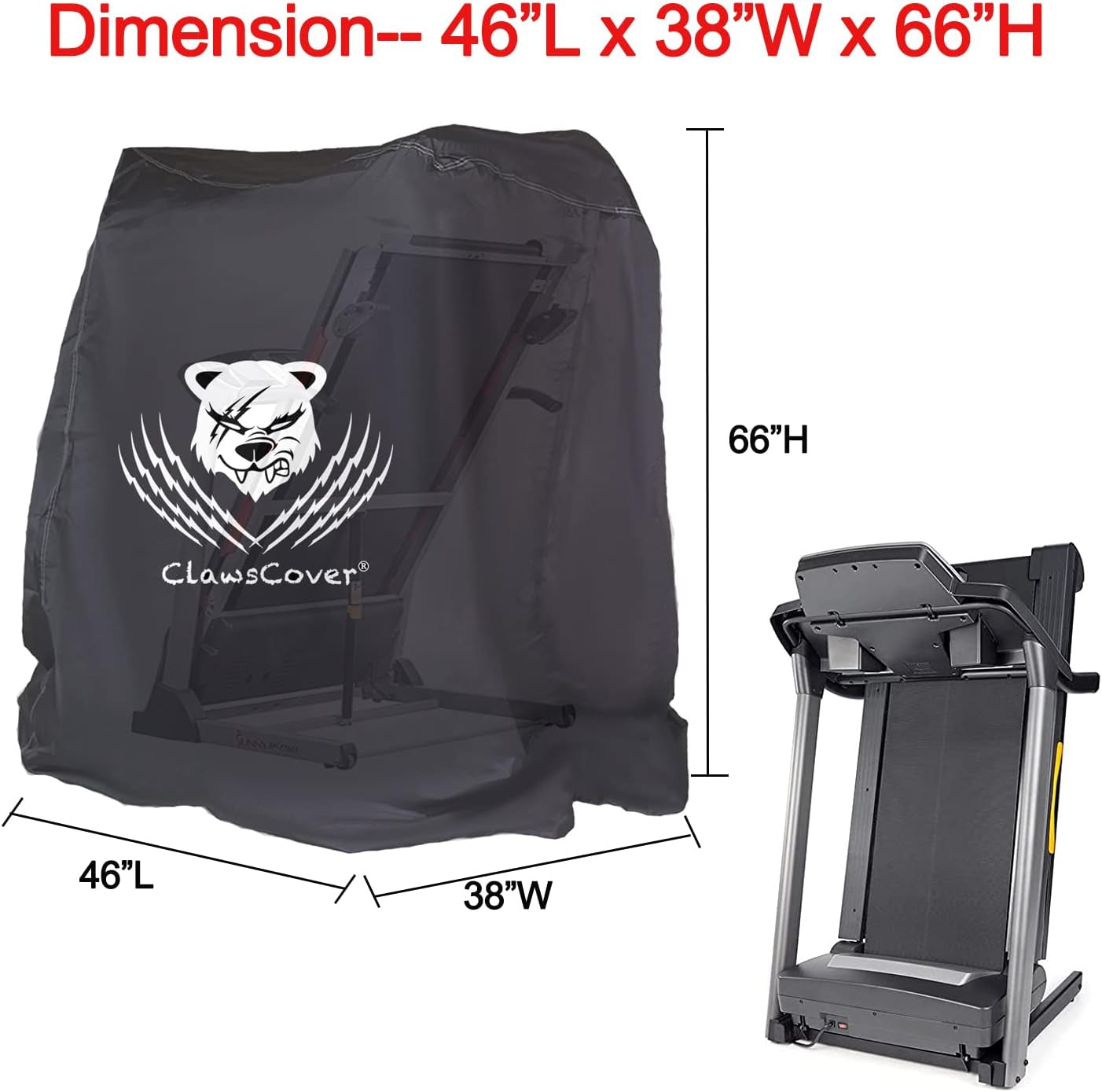 Treadmill Cover Waterproof Dustproof Running Machine Cover Exercise Workout Equipment Protective with Windproof Drawstring and Air Vents for Home Gym Indoor Outdoor