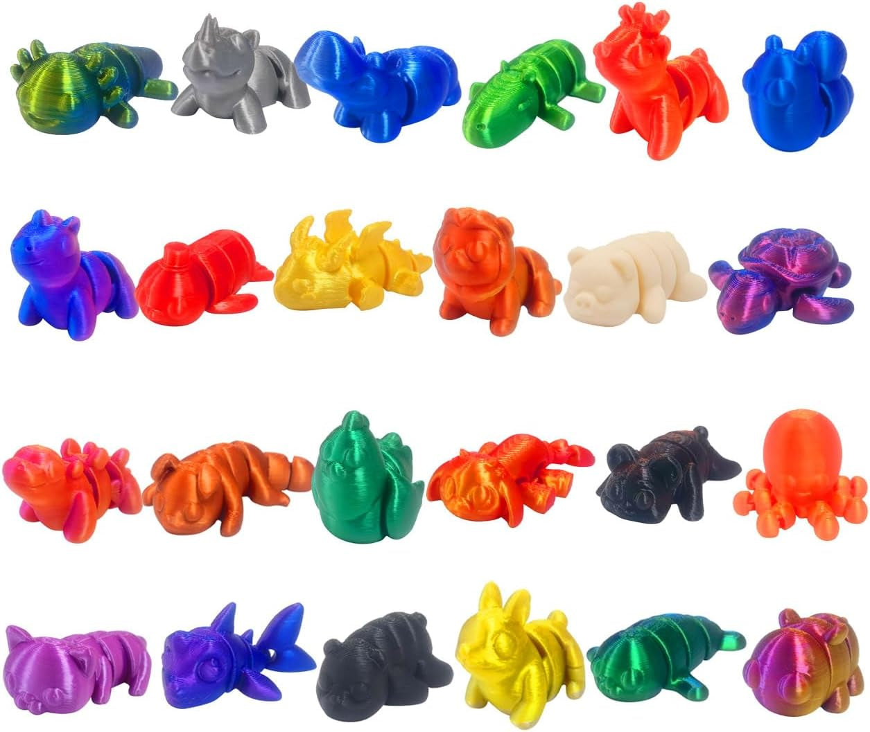 24 Pack Valentine'S Day Gift Cards with Mini Animal Toys Party Favors, 3D Print Mini Animal Toys for Kids Girls Boys Valentines Day Gifts Classroom School Exchange Prize