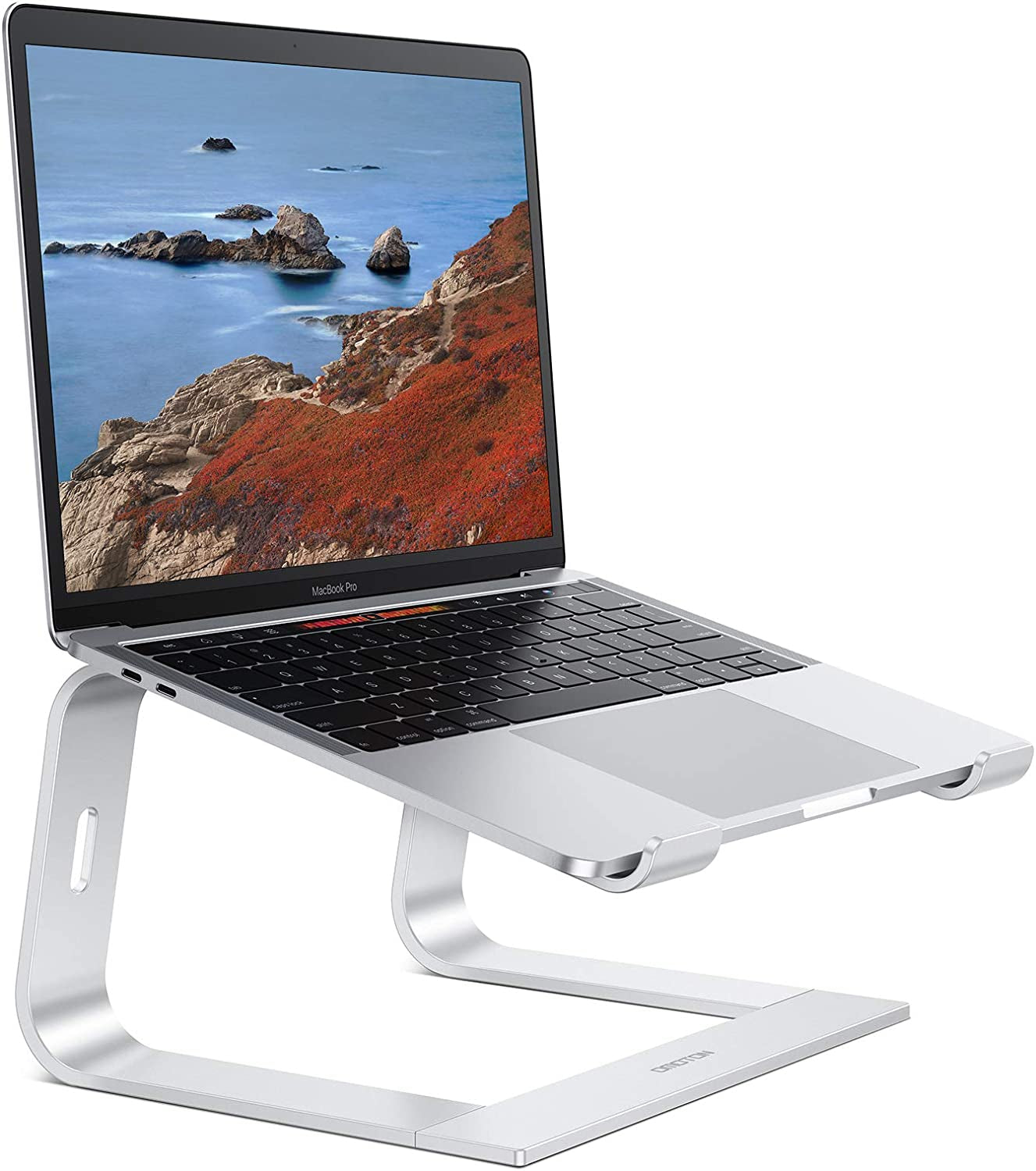 Laptop Stand, Detachable Laptop Mount, Aluminum Laptop Holder Stand for Desk, Compatible with Macbook Air/Pro, Dell, HP, Lenovo and All Laptops (11-16 Inch), Silver