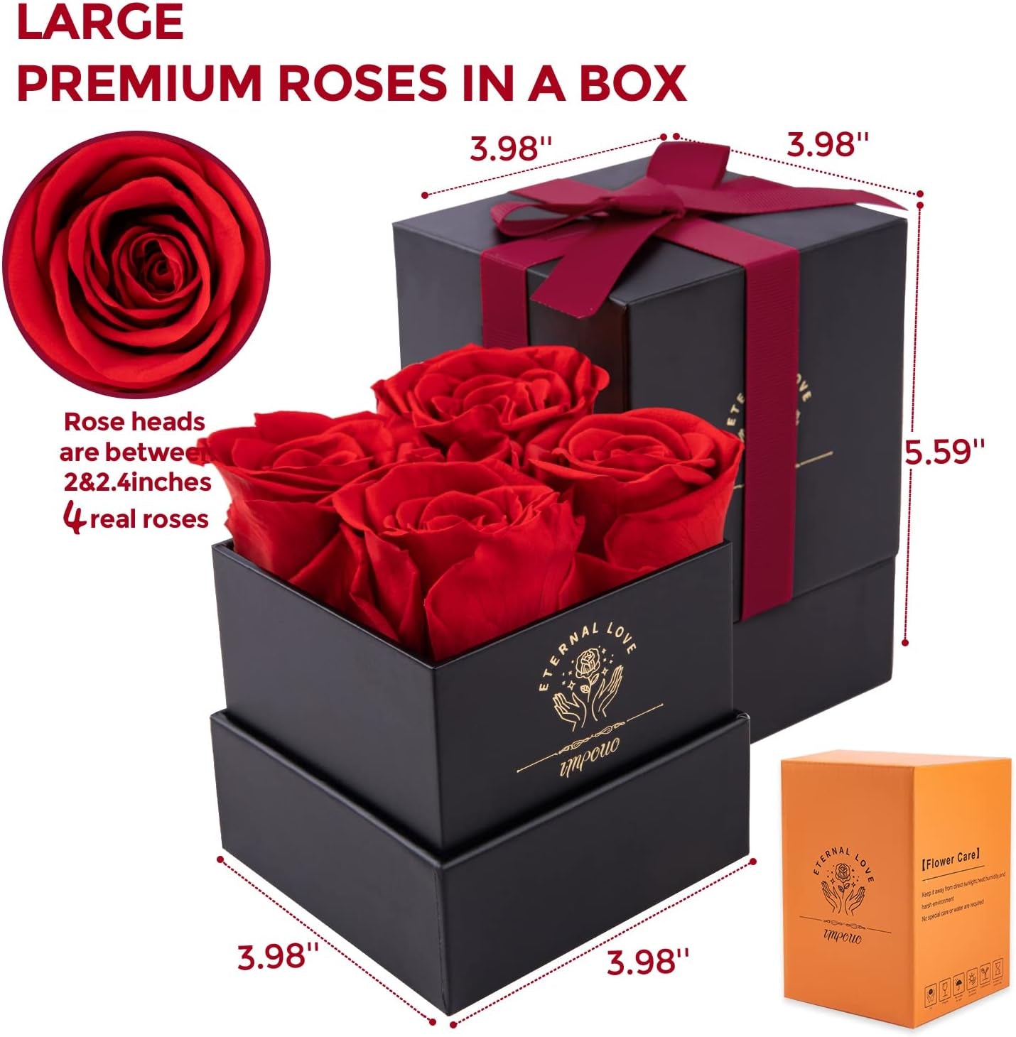 Preserved Rose, Mothers Day Roses in a Box, Forever Preserved Roses Gift for Mom, Birthday Gifts for Women/Mom/Girlfriend/Wife/Grandma/Her