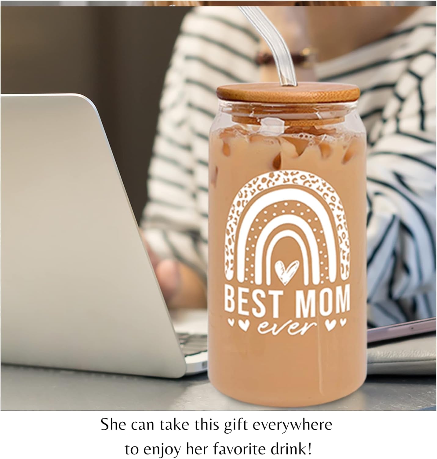 Gifts for Mom from Daughter Son - Mom Gifts for Christmas, Mom Christmas Gifts, Christmas Gifts for Mom Wife - Mom Birthday Gifts, Birthday Gifts for Mom - New Mom Gifts for Women - 16 Oz Can Glass