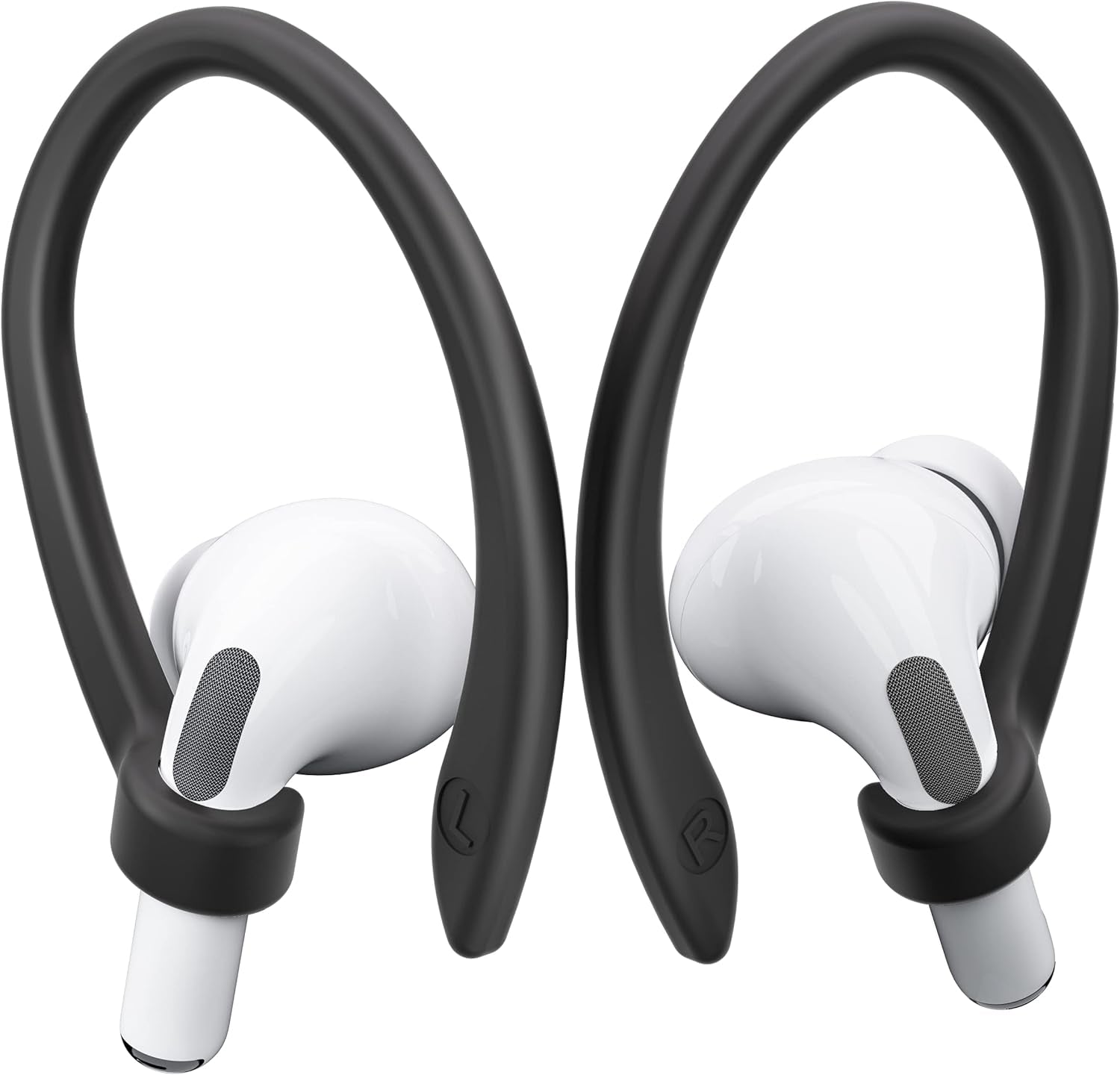 2 Pairs Airpods Ear Hooks for Airpods Pro 2, Airpods Pro, Airpods 4, 3, 2 & 1, Upgraded anti Slip Sports Clip Hooks for Airpods 1, 2, 3, 4,Pro and Pro 2 – Black