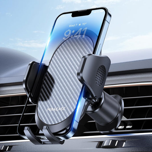 Phone Holders for Your Car with Metal Hook Clip, Air Vent Cell Phone Car Mount, Universal Automobile Cradle Fit for Iphone Android and All Smartphones, Dark Black