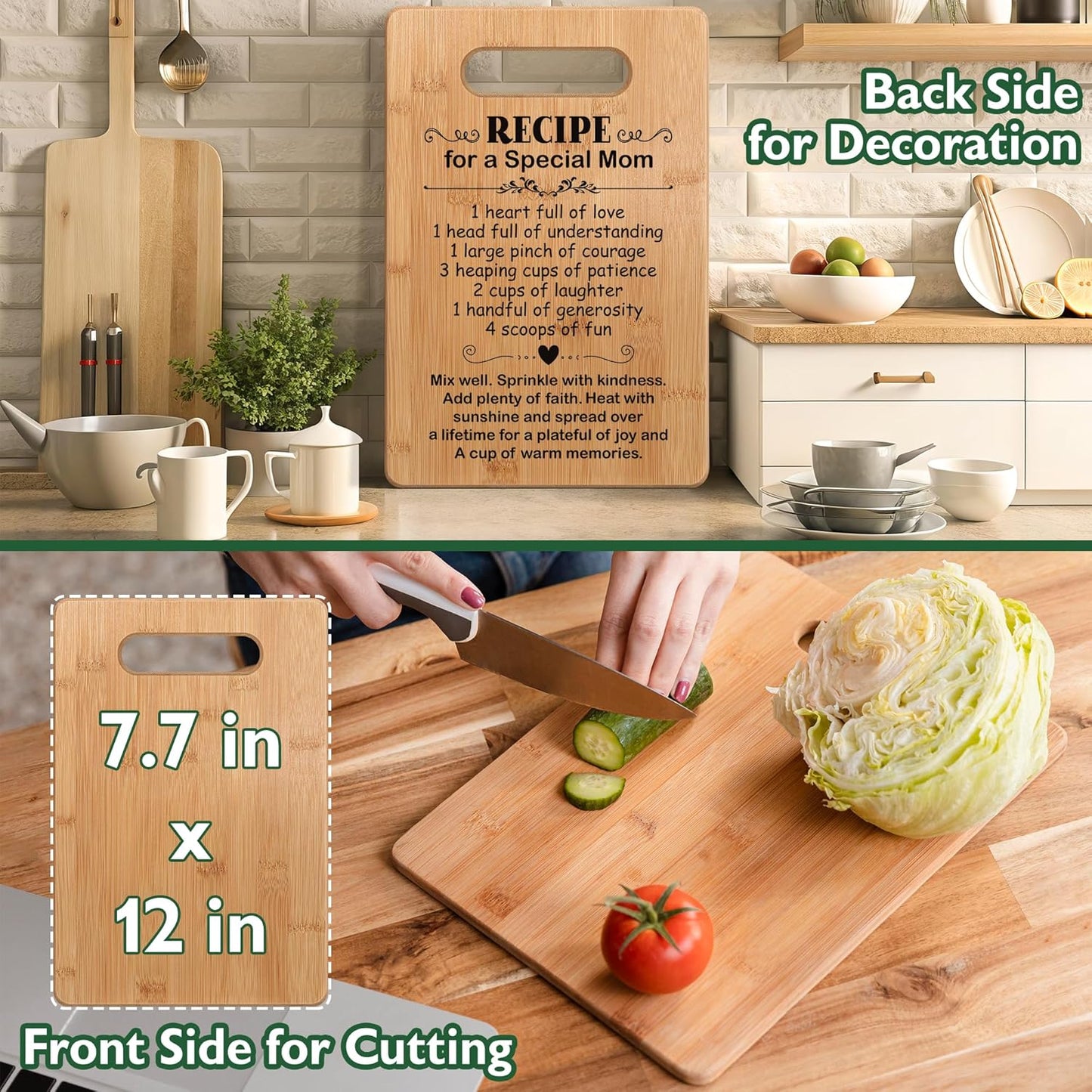 Popular Birthday Gifts for Mom, Christmas Gifts for Mom, Cutting Board Gift for Mother, Cute Mom Gifts from Daughter Son, Mom Gift for Mother'S Day