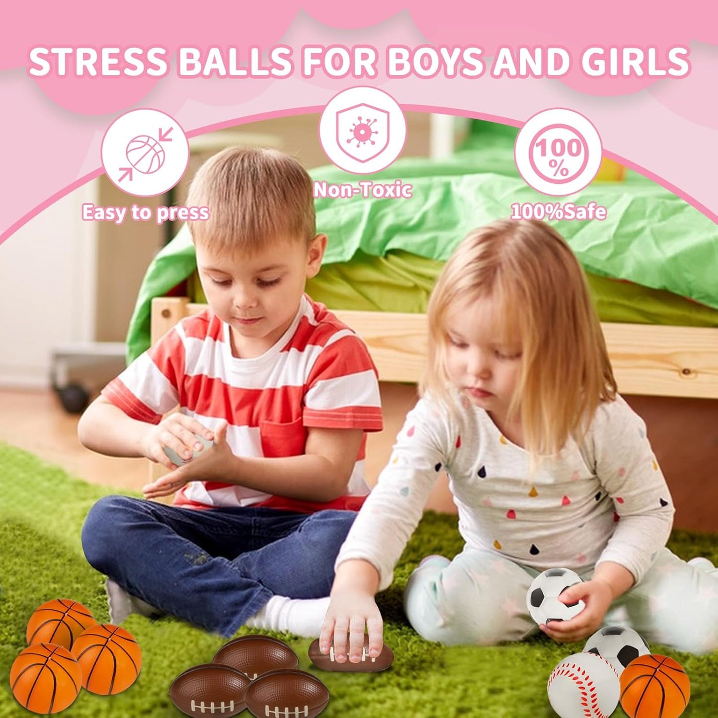 Valentines Day Gifts for Kids Classroom Valentines Day Cards for Kids School Class Boys Sports Stress Balls Kids Valentines Day Gifts for School Valentines Cards for Kids Classroom