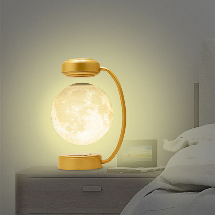 3D LED Moon Night Light Wireless Magnetic Levitating Rotating Floating