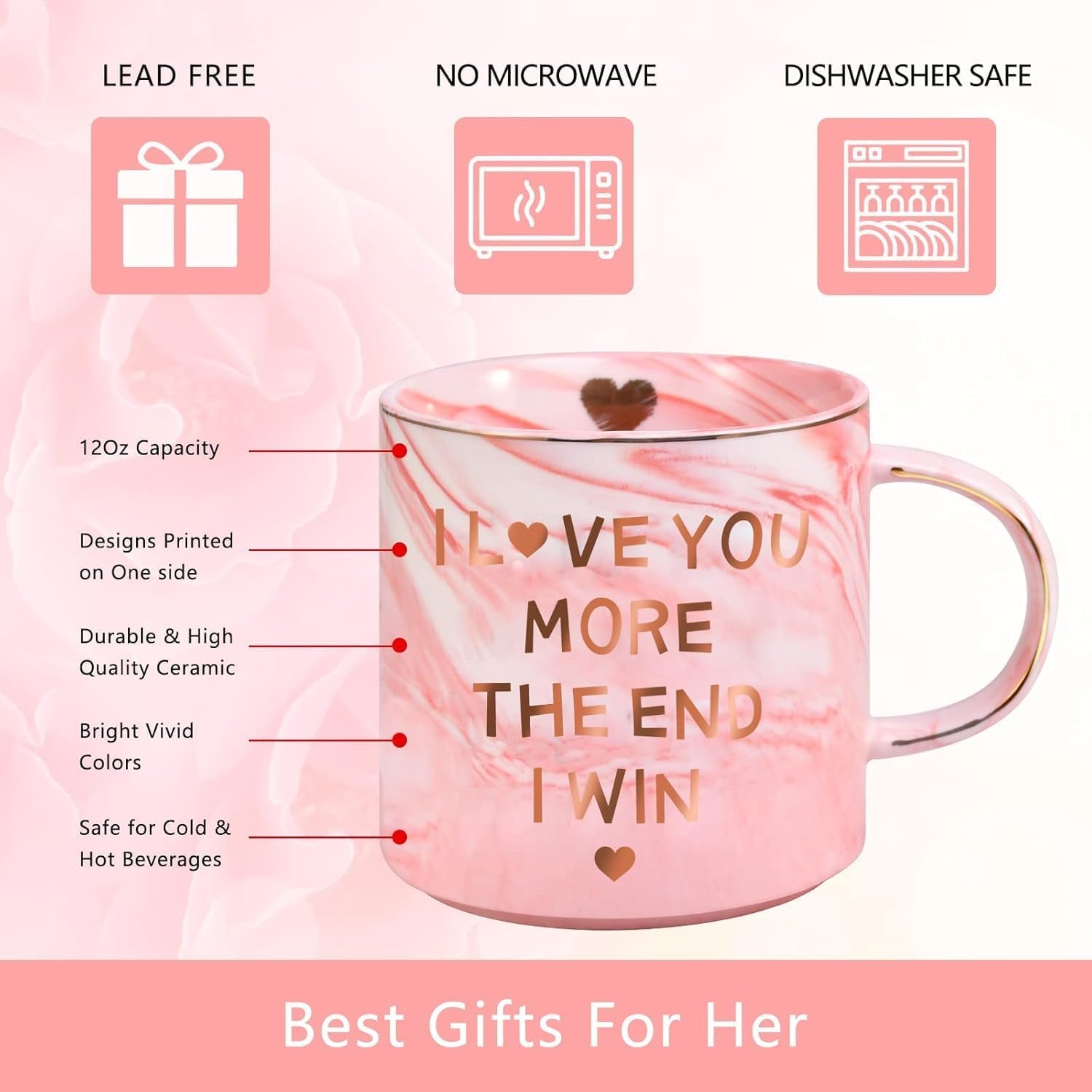 Valentines Day Gifts for Her Wife Girlfriend,Christmas Birthday Gifts for Women Stocking Stuffers for Women,Sister Gifts for Sisters,12 OZ Funny Coffee Mug,Mothers Day Mom Gifts for Mom from Daughter