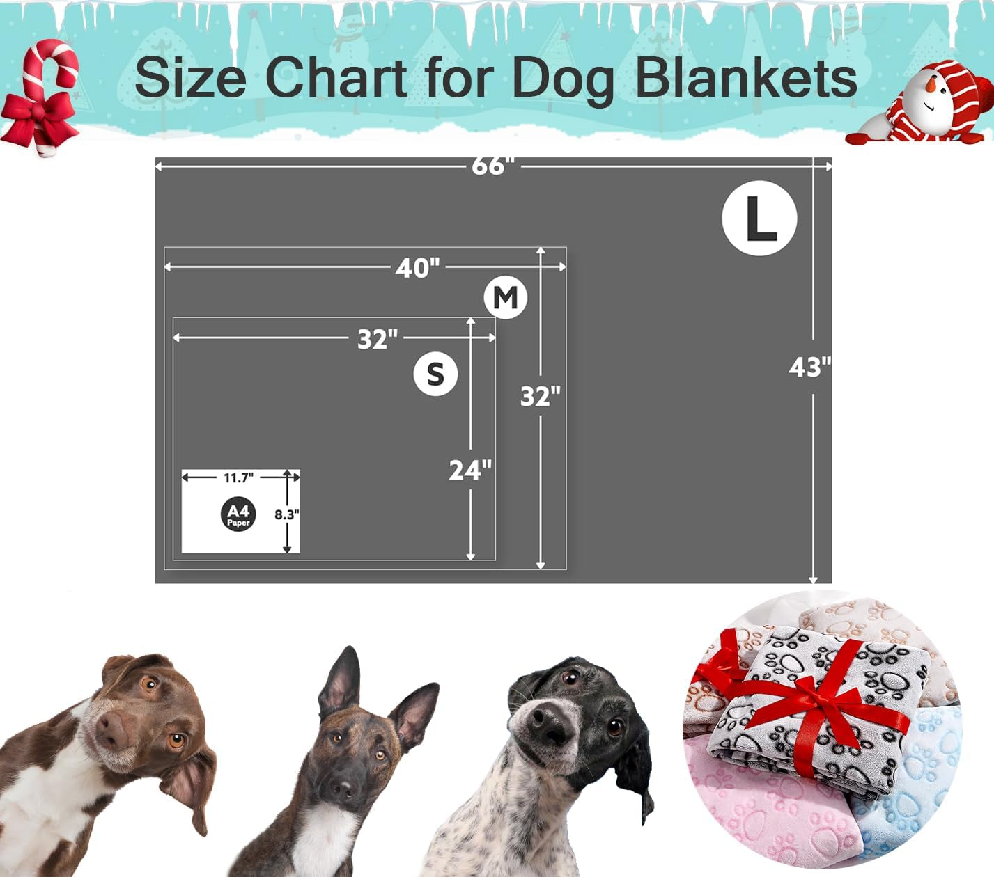 ® Premium Soft Dog Blanket Washable, 40"X32" Cat Blanket for Indoor Cats Large Medium Small Dog Gifts Puppy Essentials (Grey)