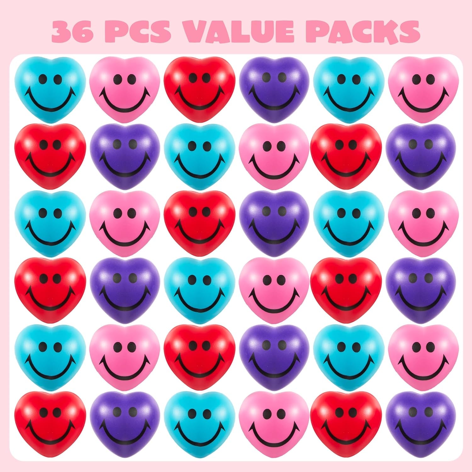 28 Packs Heart Shape Stress Ball with Cards Stress Relief Fidget Toy for Valentine Party Favors, Classroom Prize Supplies, Valentine’S Greeting Cards, Valentine Exchange Gifts