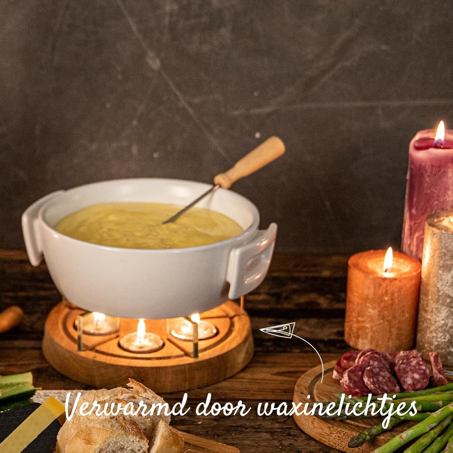 Twinkle Cheese Fondue Pot - Great for Meat, Chocolate, and Cheese Snack - Serve 4 Persons Wedding Registry Items Kitchen Gifts for Family Housewarming - Use with Fondue Sticks