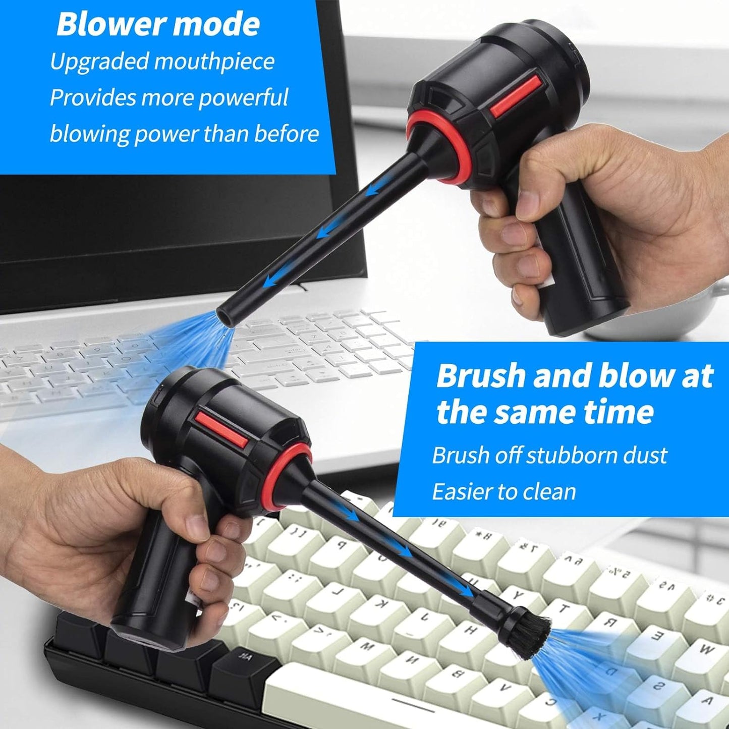 Air Duster - Computer Vacuum Cleaner - for Keyboard Cleaning- Cordless Canned Air- Powerful - Energy-Efficient(Air-01)