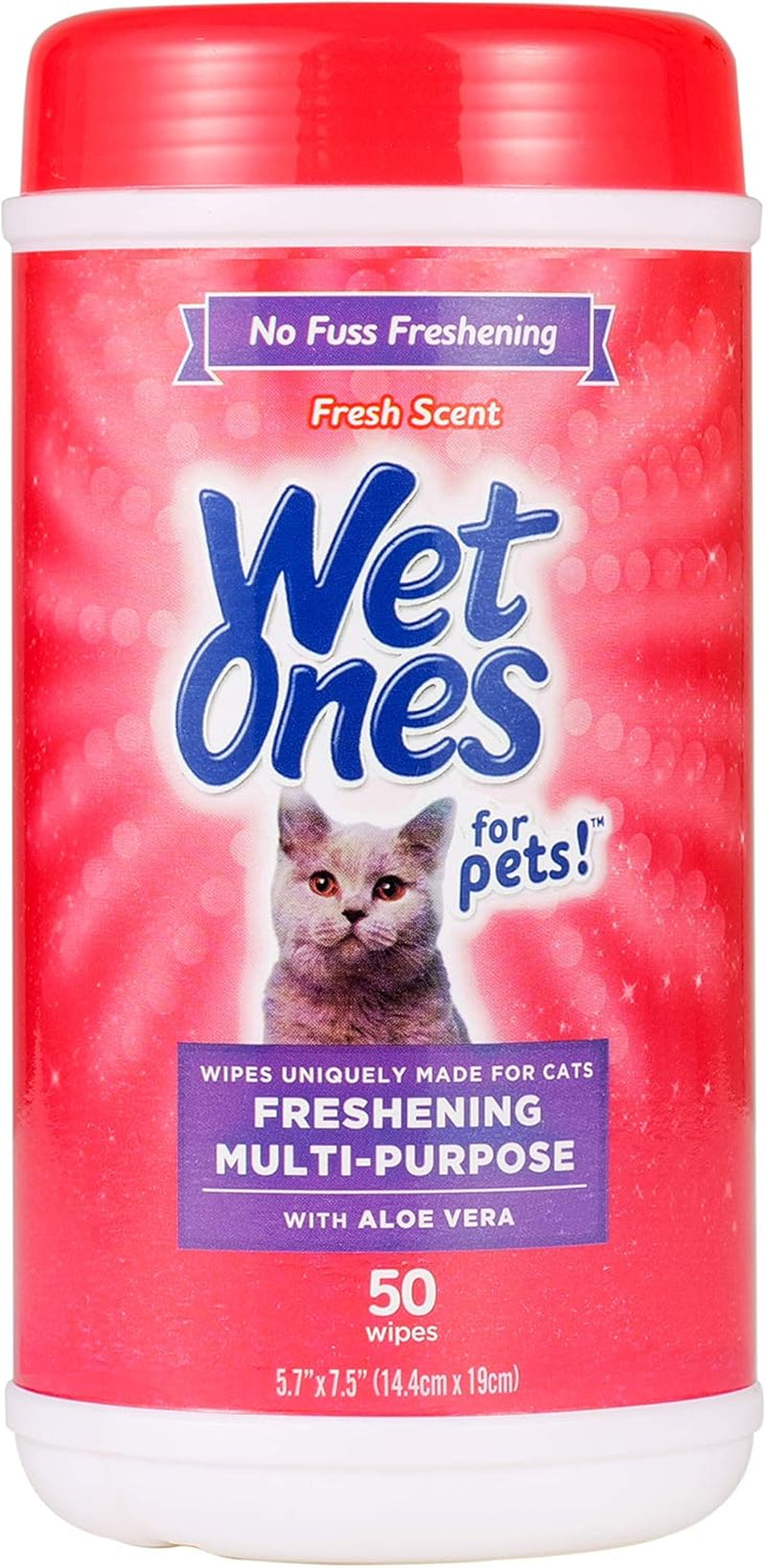 for Pets Cat Cleaning Wipes - Fresh Scent Cat Grooming Wipes with Aloe Vera - Safe Cat Hygiene Supplies - Cat Fur Cleaner - Cat Dander Wipes - Kitten Wipes - Pet Cleaning Supplies - 50 Count