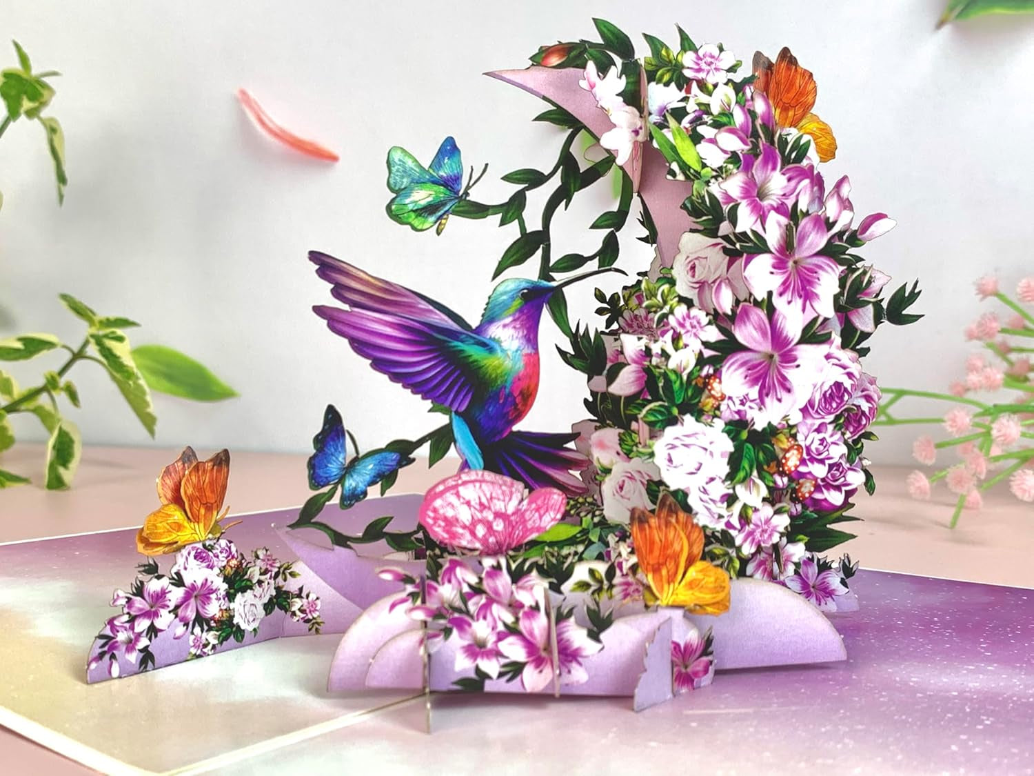 Mothers Day Pop up Card, Hummingbird Birthday Card, Pop up Birthday Cards for Women, Wife, Mom, Daughter, Grandma, Mother'S Day Card, 3D Pop up Birthday Card