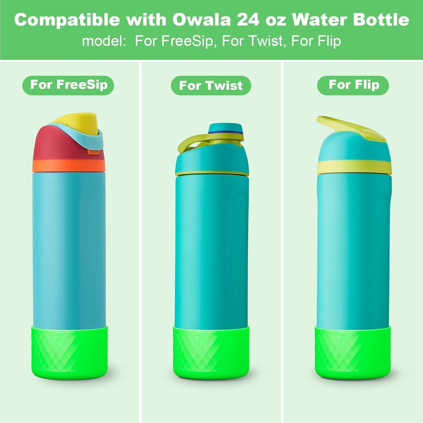 Silicone Boot for Owala Water Bottle 24 Oz 32 Oz 40 Oz, Anti-Slip Protective Sleeve for Freesip/Twist/Flip Stainless Steel Water Bottles Accessories